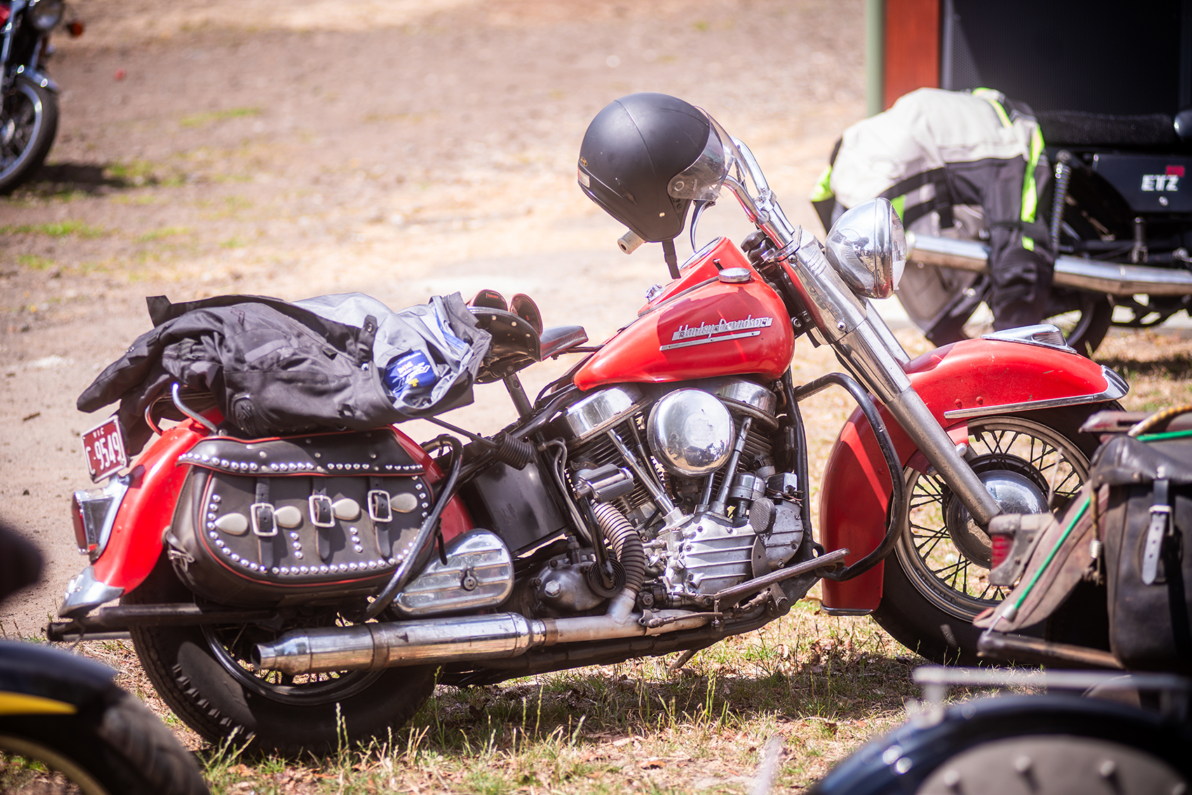 vintage harley davidson panhead motorcycle