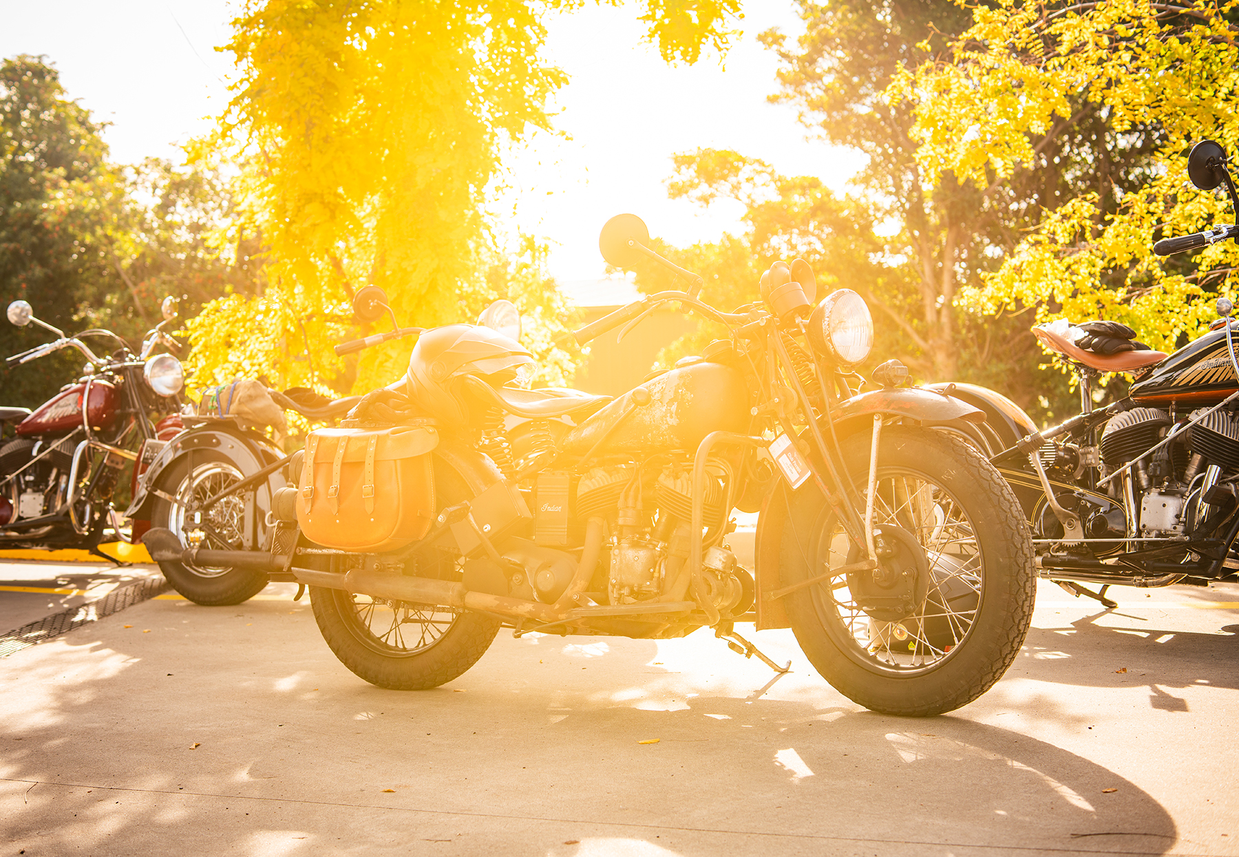 vintage indian motorcycle green