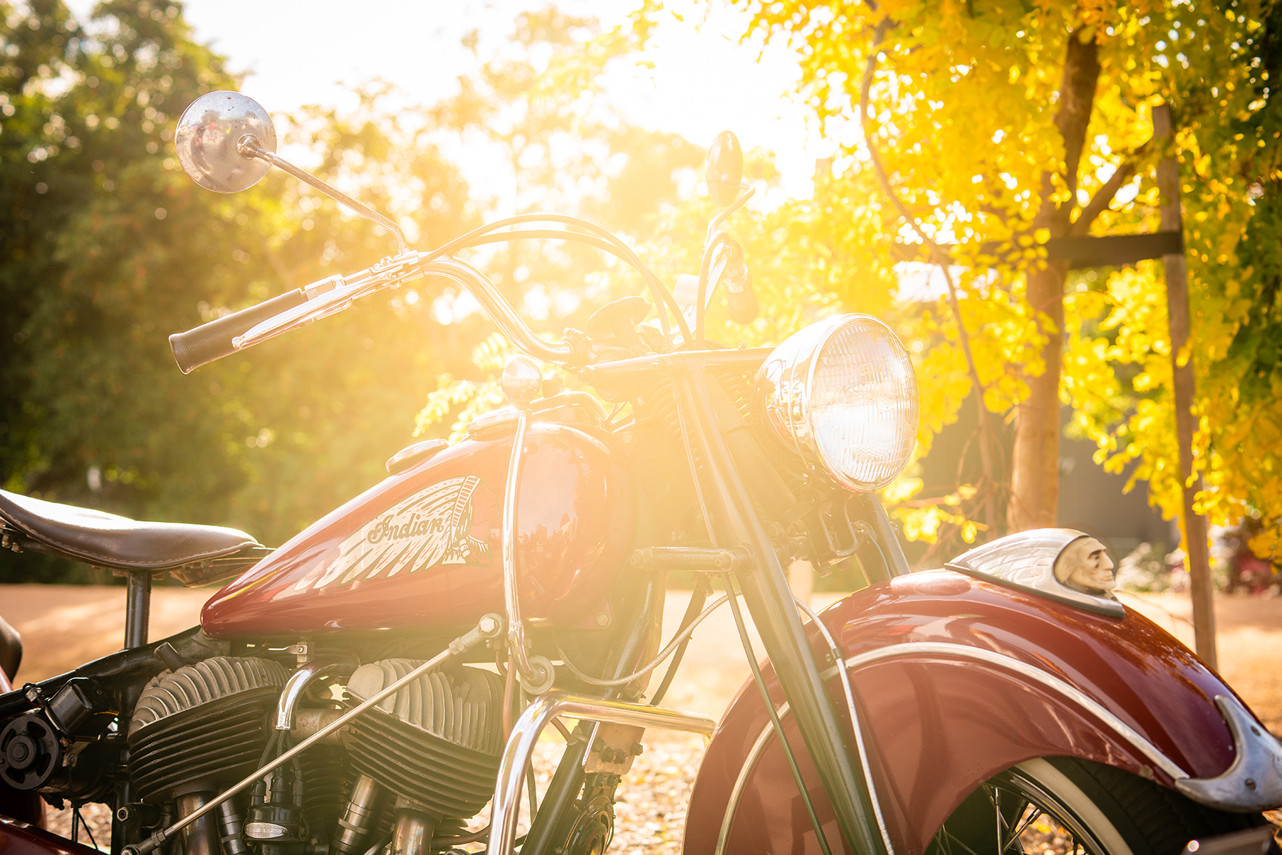 vintage indian motorcycle red