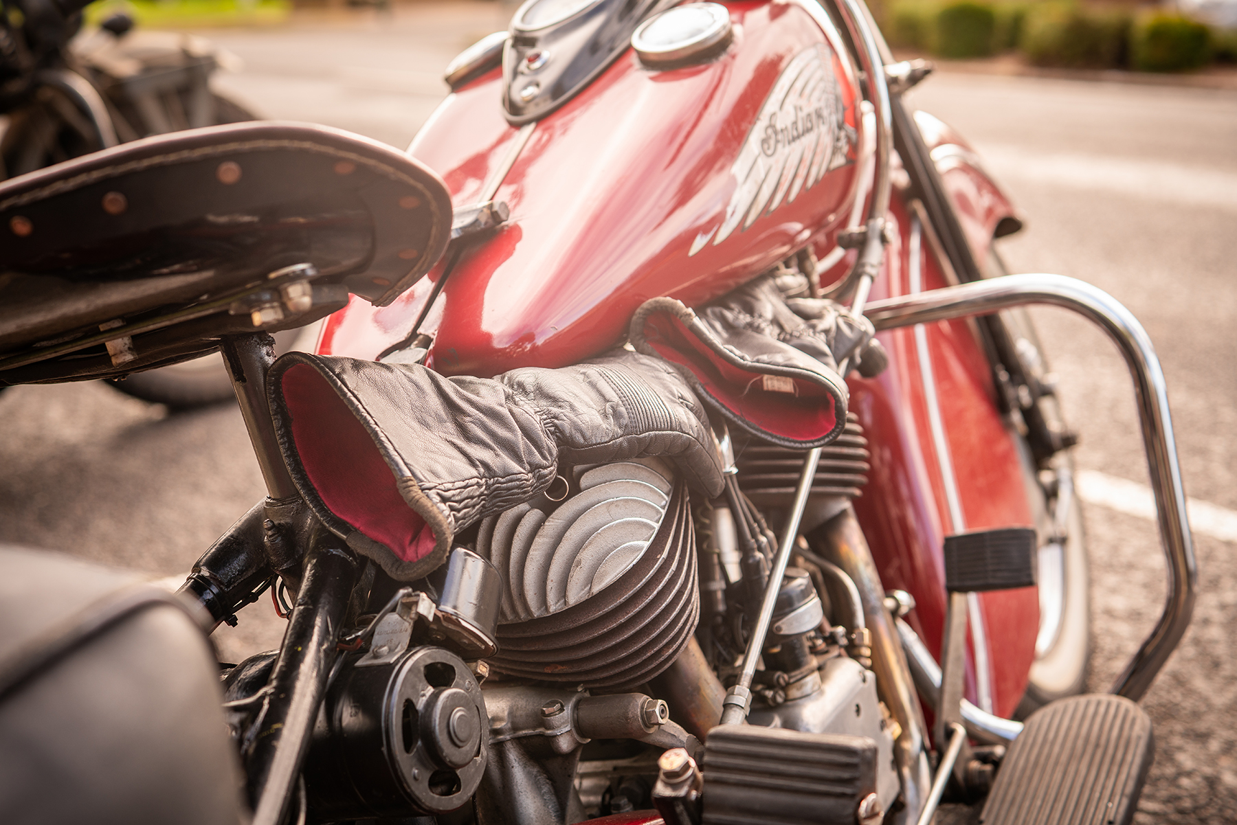 vintage indian motorcycle red